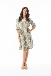 Mekko, Orientique Lima Olive Contemporary 3/4 Sleeve